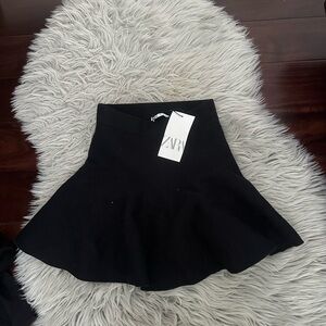 Zara Elegant Black Skater Skirt